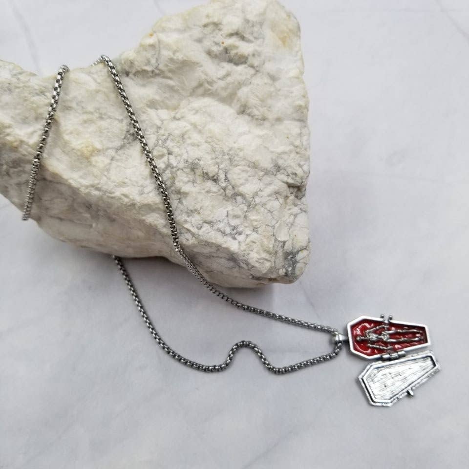 Halloween Spooky Skeleton Coffin Necklace