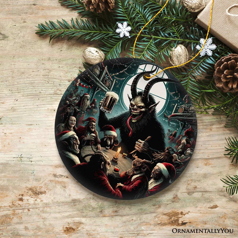 Krampus’s Unholy Revelry Ornament, Dark Folklore Celebration
