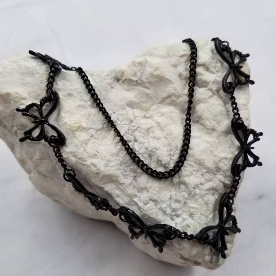 Black Butterfly Gothic Necklace