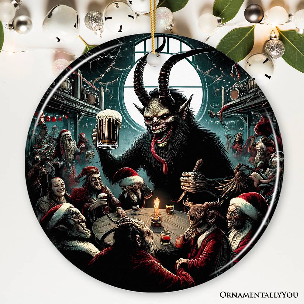 Krampus’s Unholy Revelry Ornament, Dark Folklore Celebration