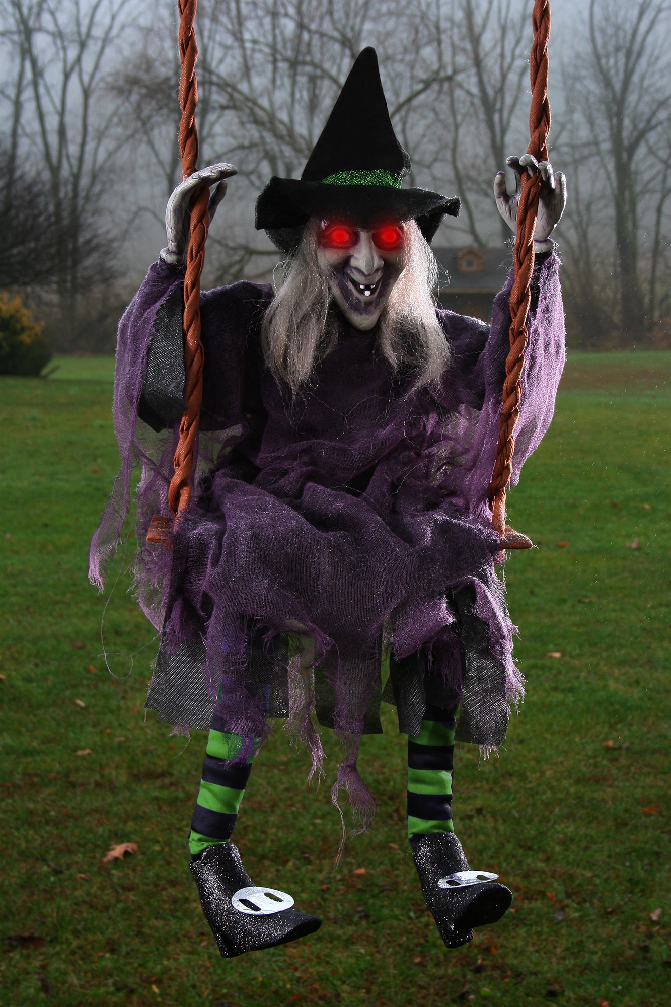 36" Light Up Swinging Witch