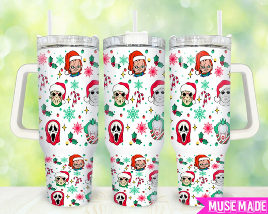 Horror Movies Christmas 40oz Tumbler with Handle