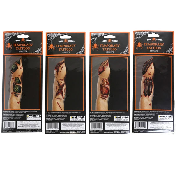 Temporary Tattoo 2Pk Arm Wound