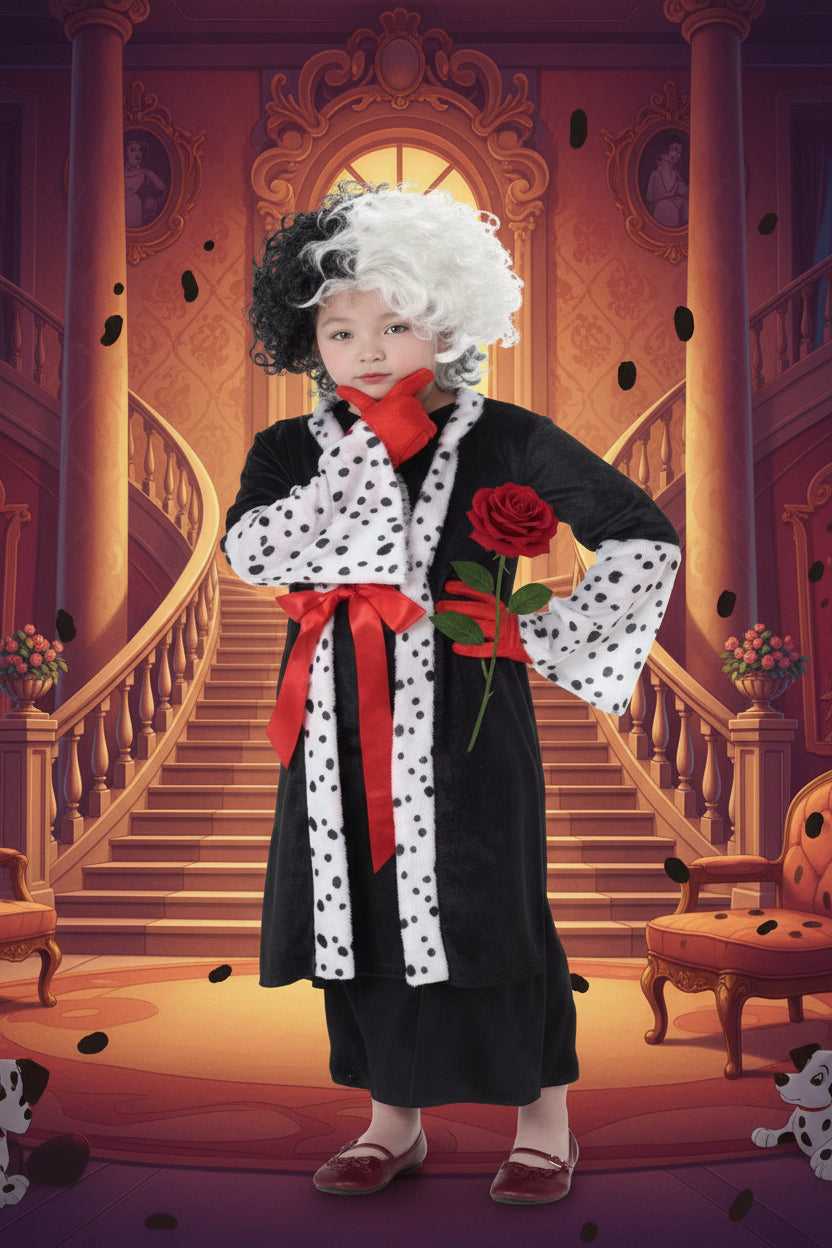 Madame Evil Dalmatian Smuggler Kid Costume