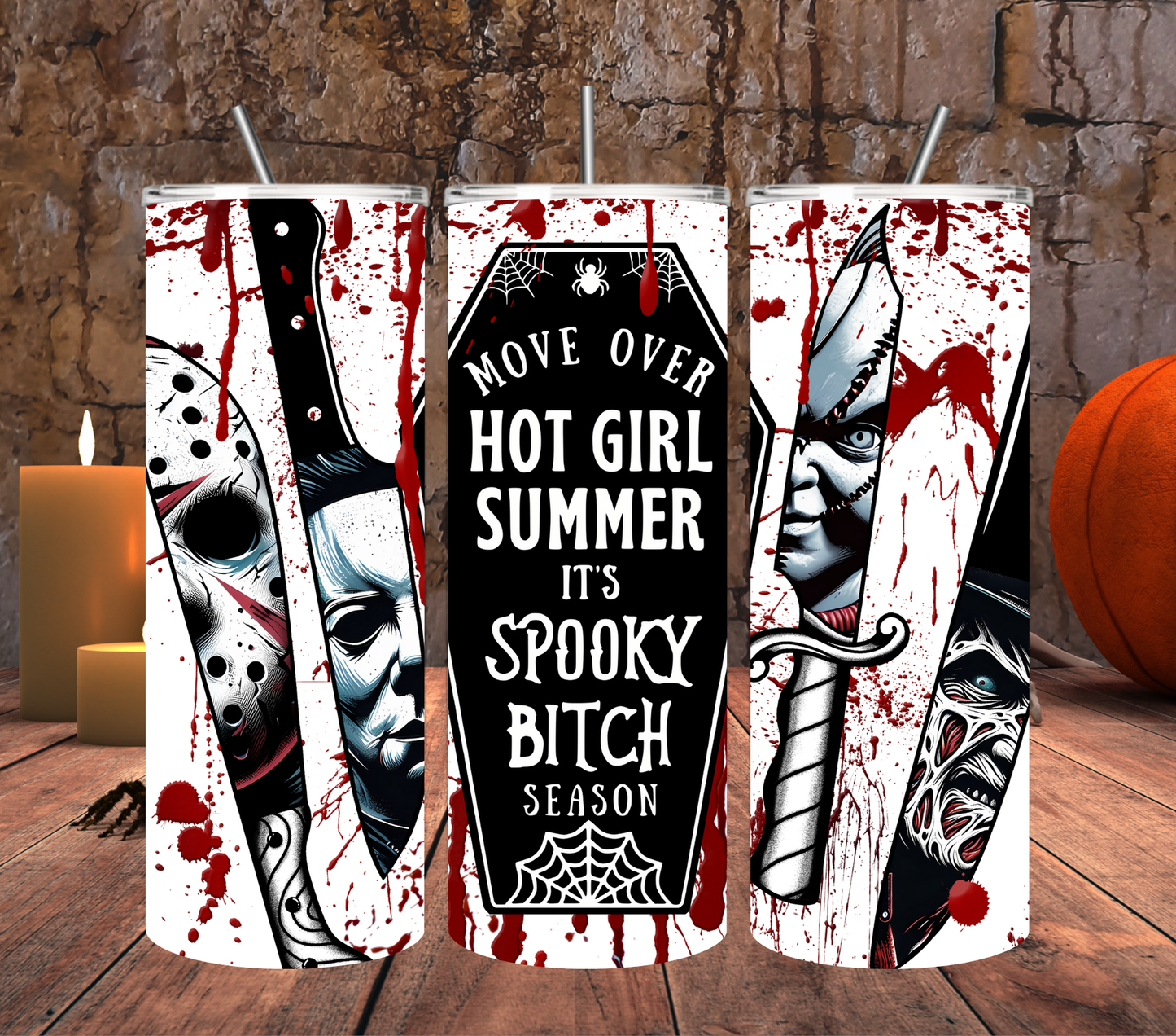 Spooky Bitch Season 20 oz Skinny Tumbler