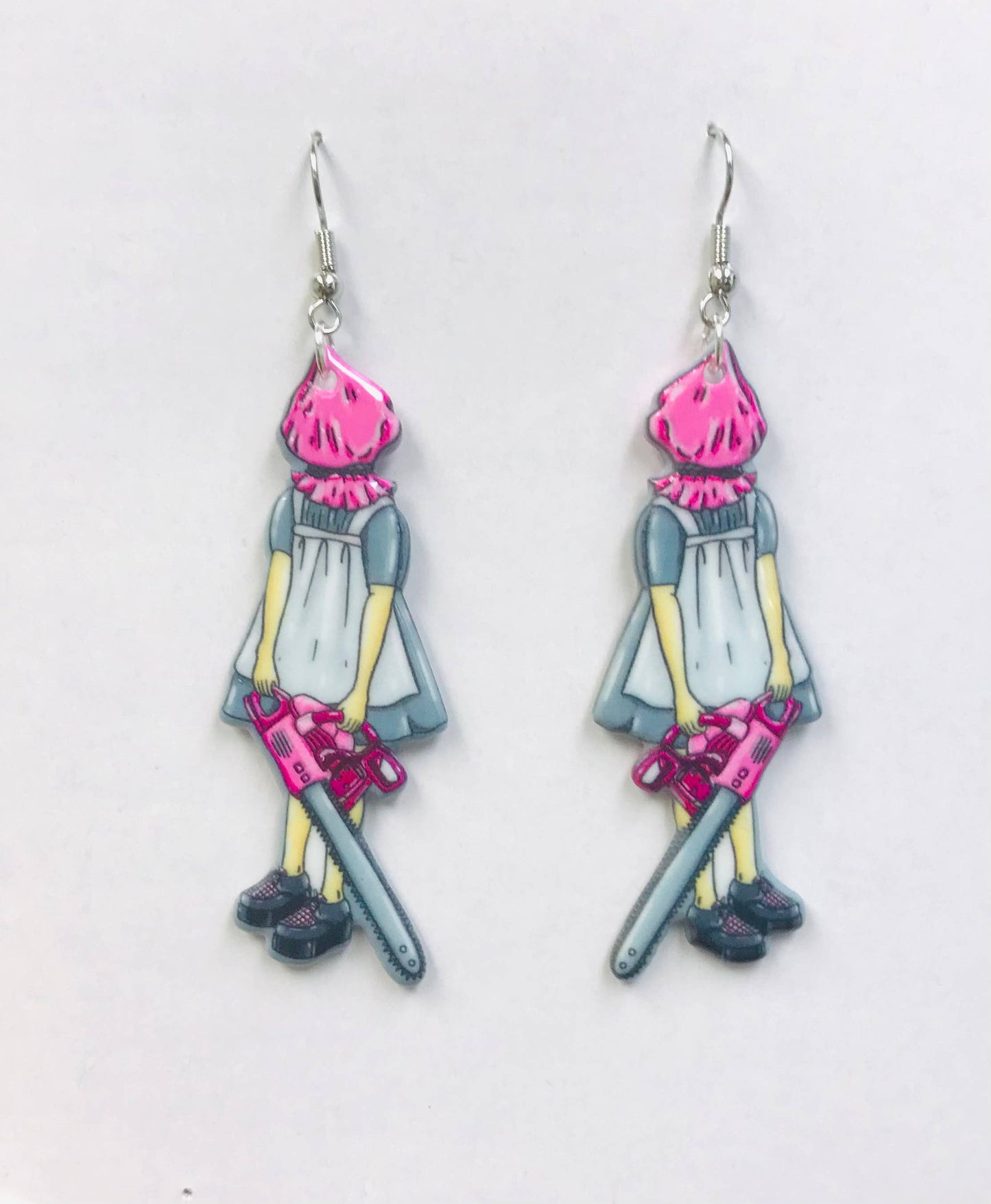 Acrylic Girl With Saw Horrid Earrings