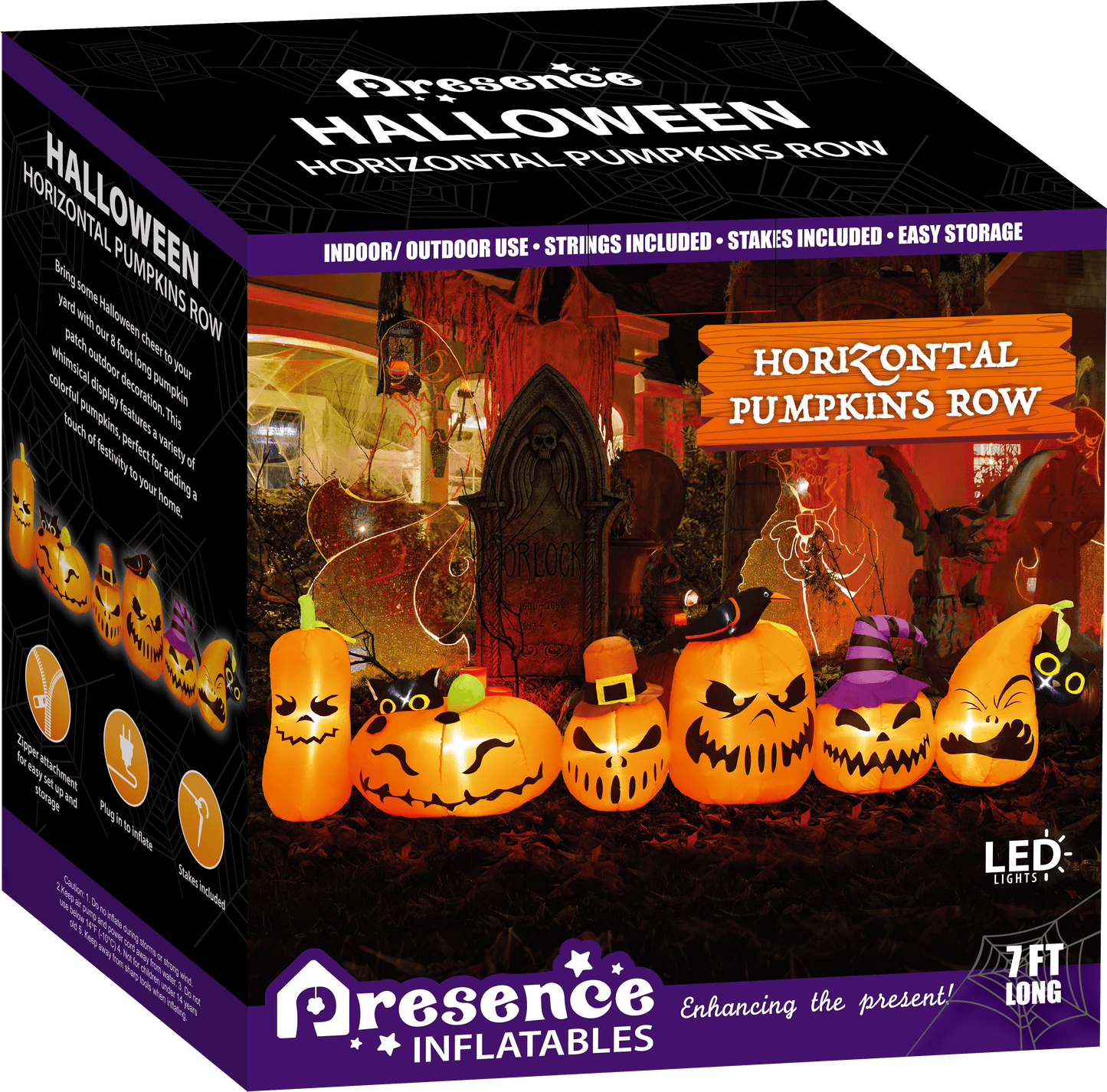 7FT Halloween Inflatable - Pumpkin Row