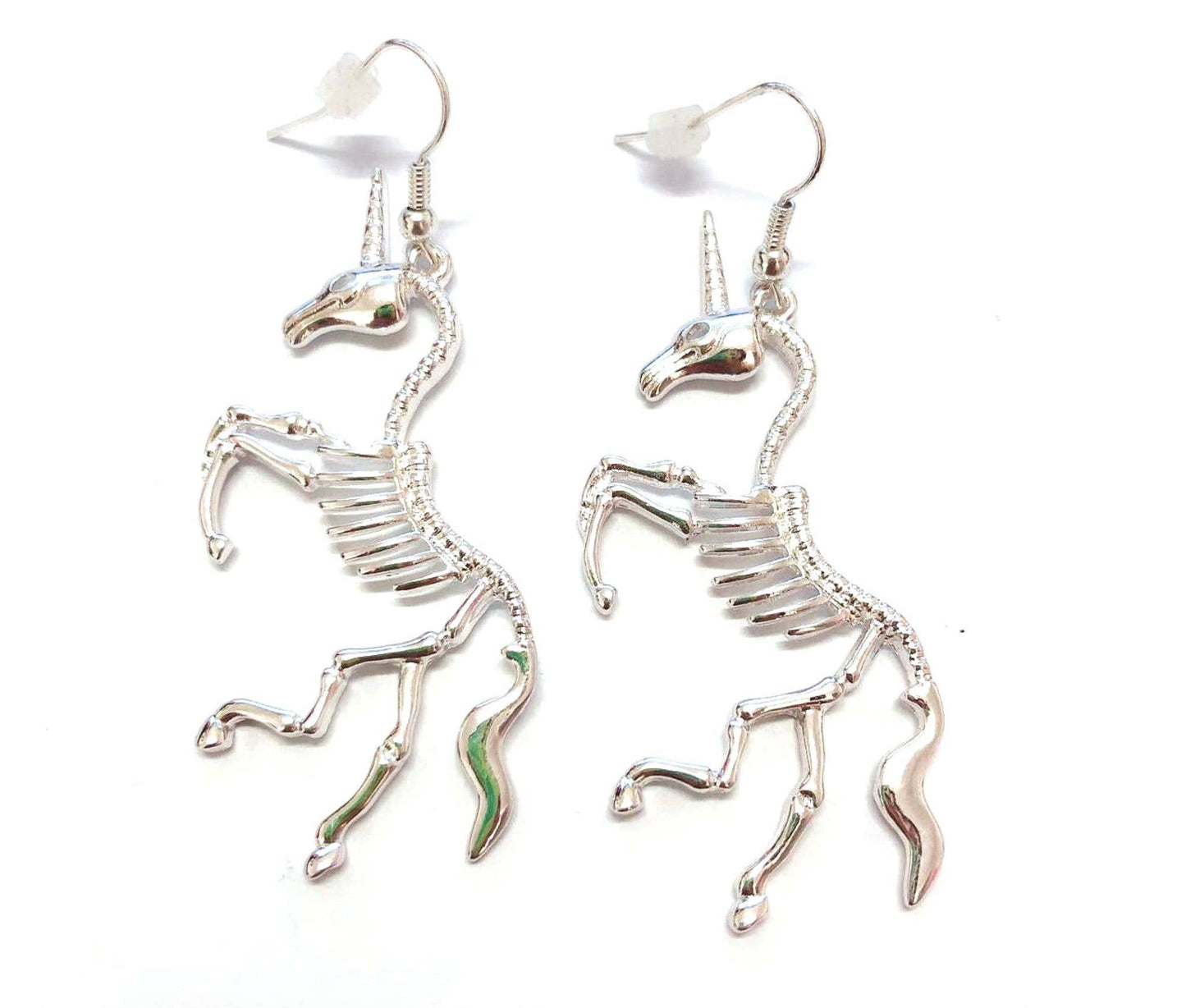 Unicorn Skeleton Goth Earrings