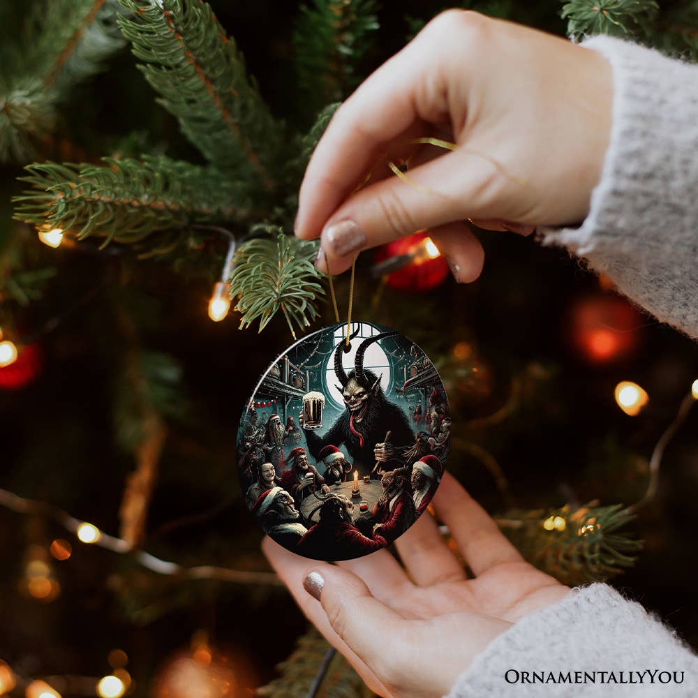 Krampus’s Unholy Revelry Ornament, Dark Folklore Celebration