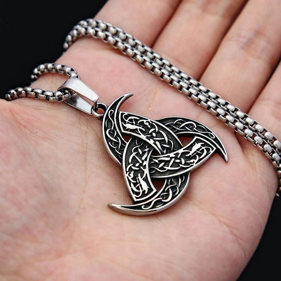 Viking Style Totem Triangular Necklace