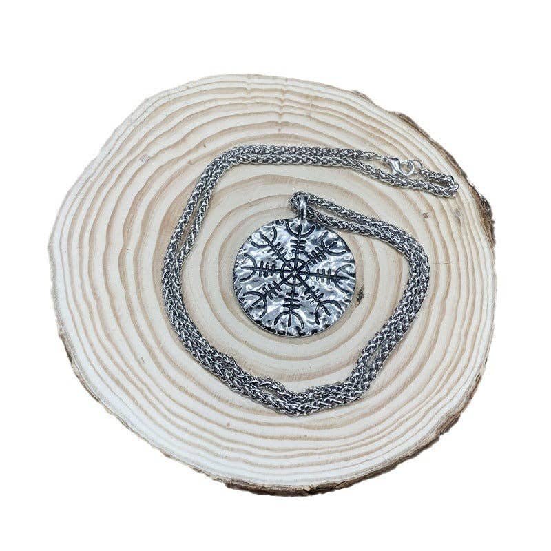 Vintage Compass Rune Pendant Necklace