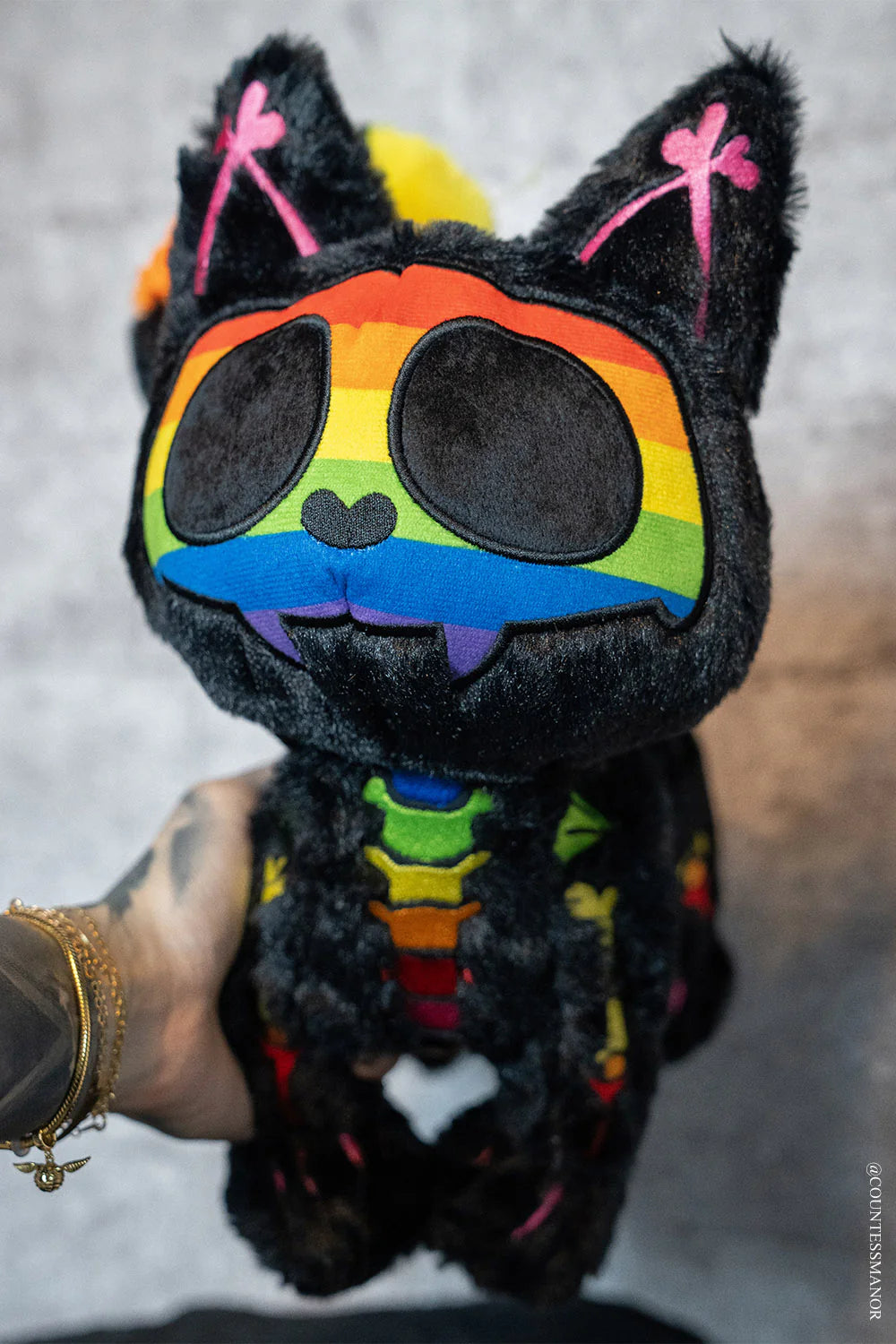 Rainbow Skelekitty Plush