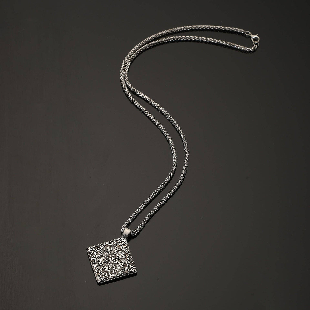 Viking Rune Compass Pendant Necklace
