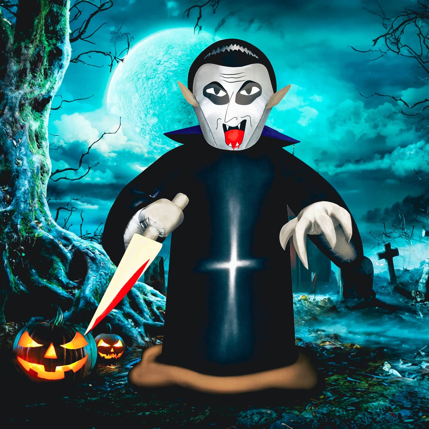 Halloween Terror-5FT Murderous Vampire Inflatable Decor