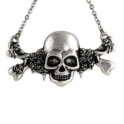 LC849 - Cross Bones Skull Necklace