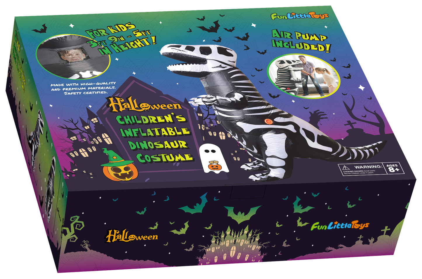 Inflatable Dinosaur Halloween Costume Body Skeleton T-Rex