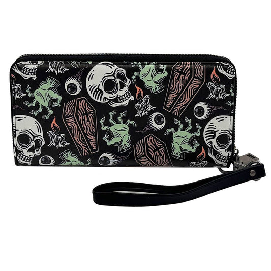 Coffins and Skulls Clutch Handbag