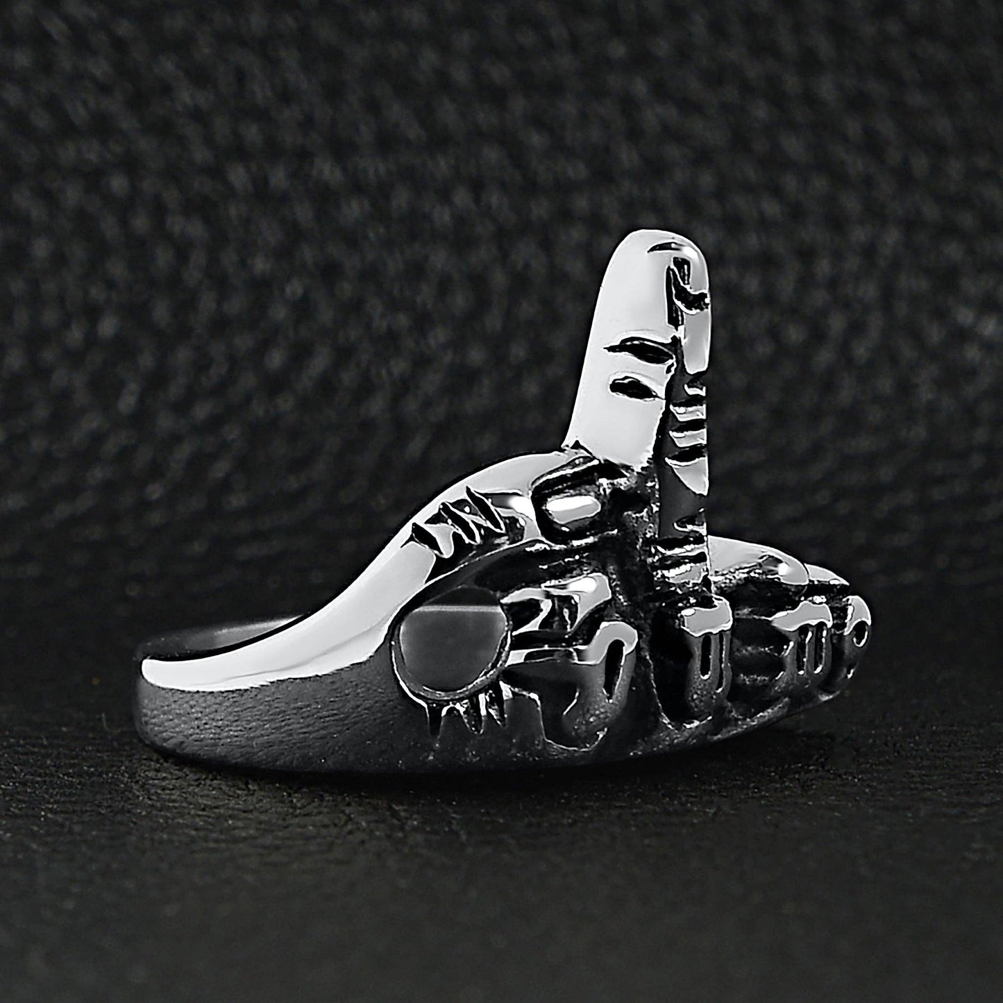 Stainless Steel Polished FTW Middle Finger Ring
