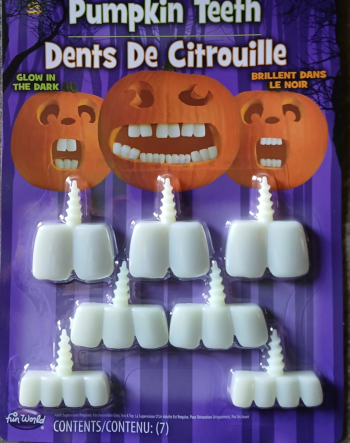 Glow in the Dark Pumpkin Fangs/Teeth