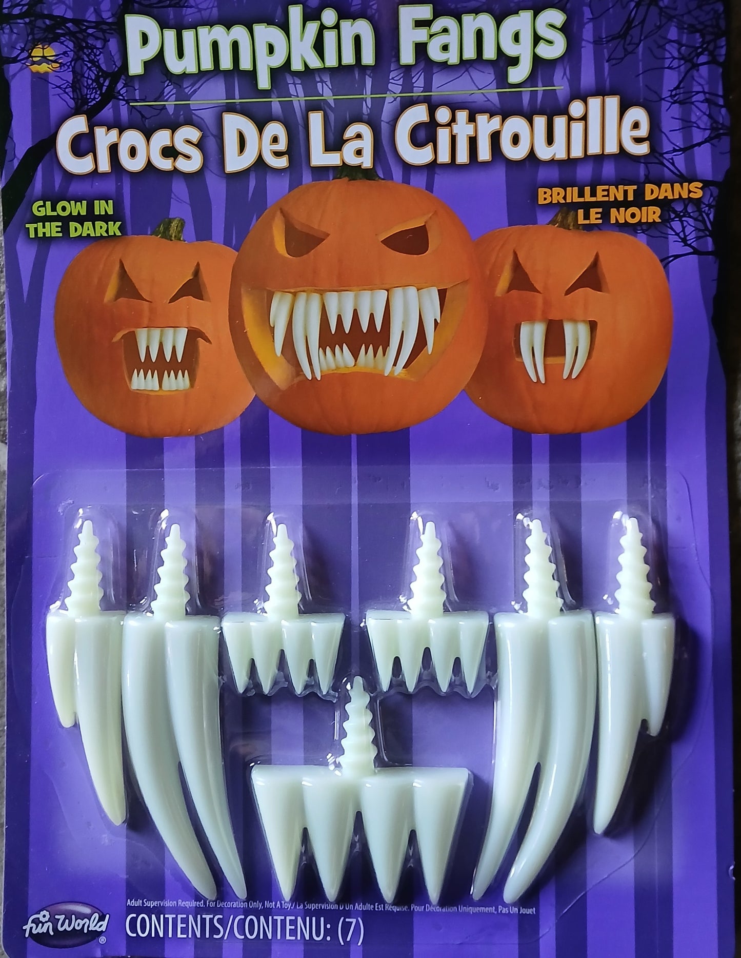 Glow in the Dark Pumpkin Fangs/Teeth