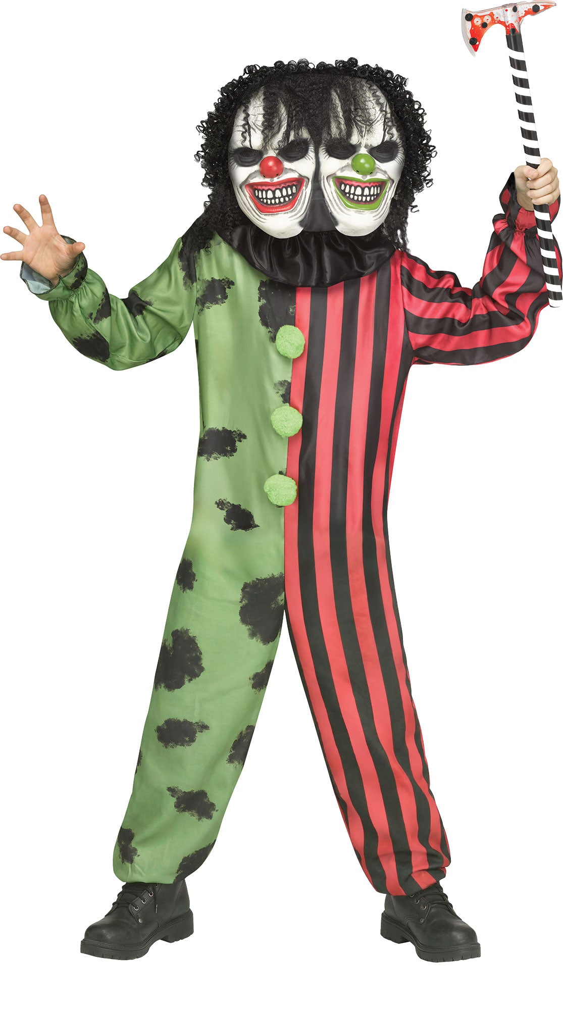 Two Headed Clown Child Costume