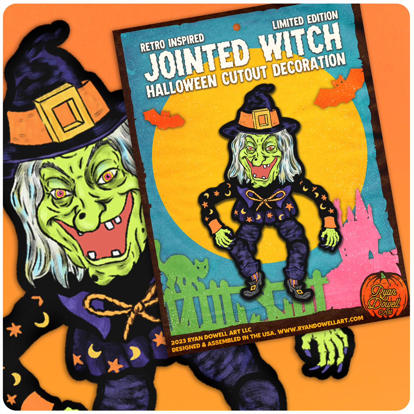 Jointed Halloween Witch Cutout Decoration