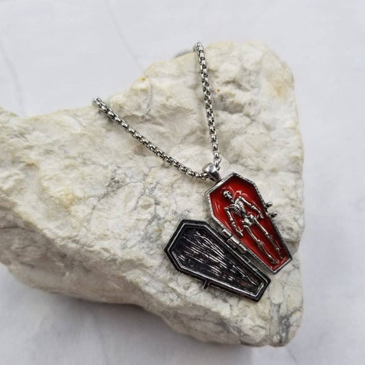 Halloween Spooky Skeleton Coffin Necklace