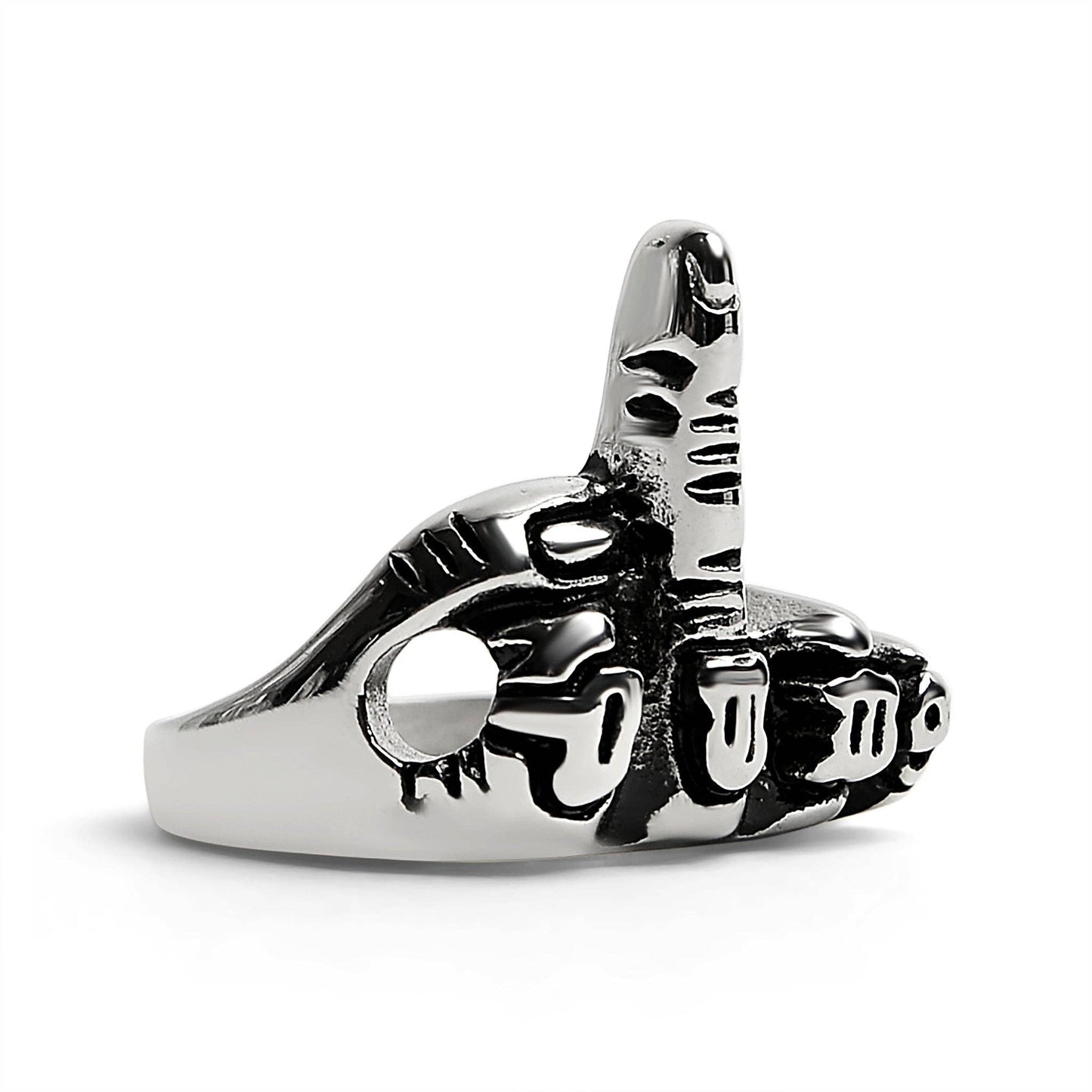 Stainless Steel Polished FTW Middle Finger Ring