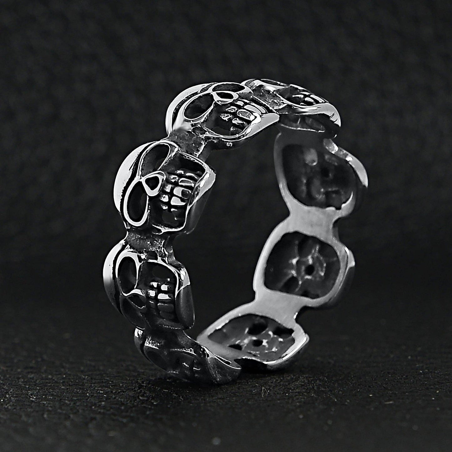 Stainless Steel Multi Skull Statement Ring