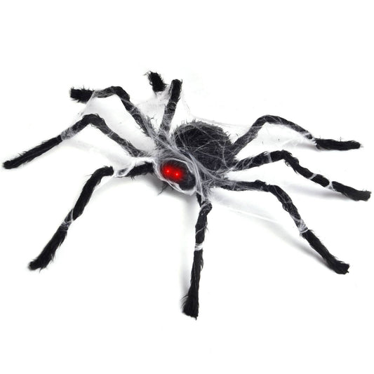 31 inch Halloween Animated Fuzzy Spiders with Spider Silk