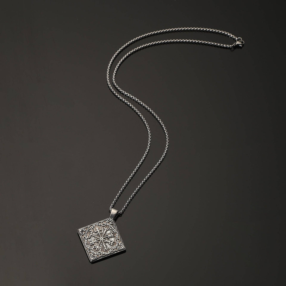 Viking Rune Compass Pendant Necklace