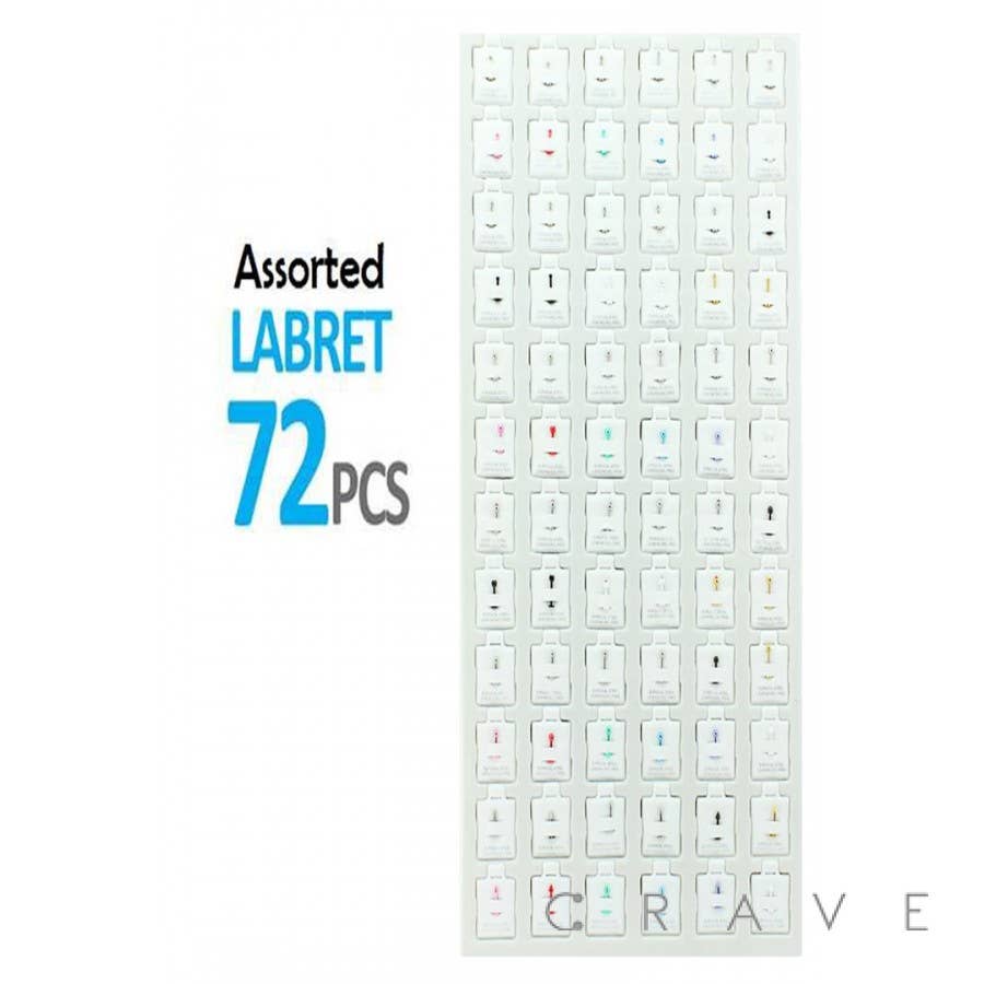 54 PCS OR 72 PCS OF ASSORTED BODY JEWELRY TRAY