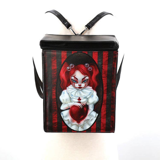 Smiley Clown Girl Rectangle Mini Backpack