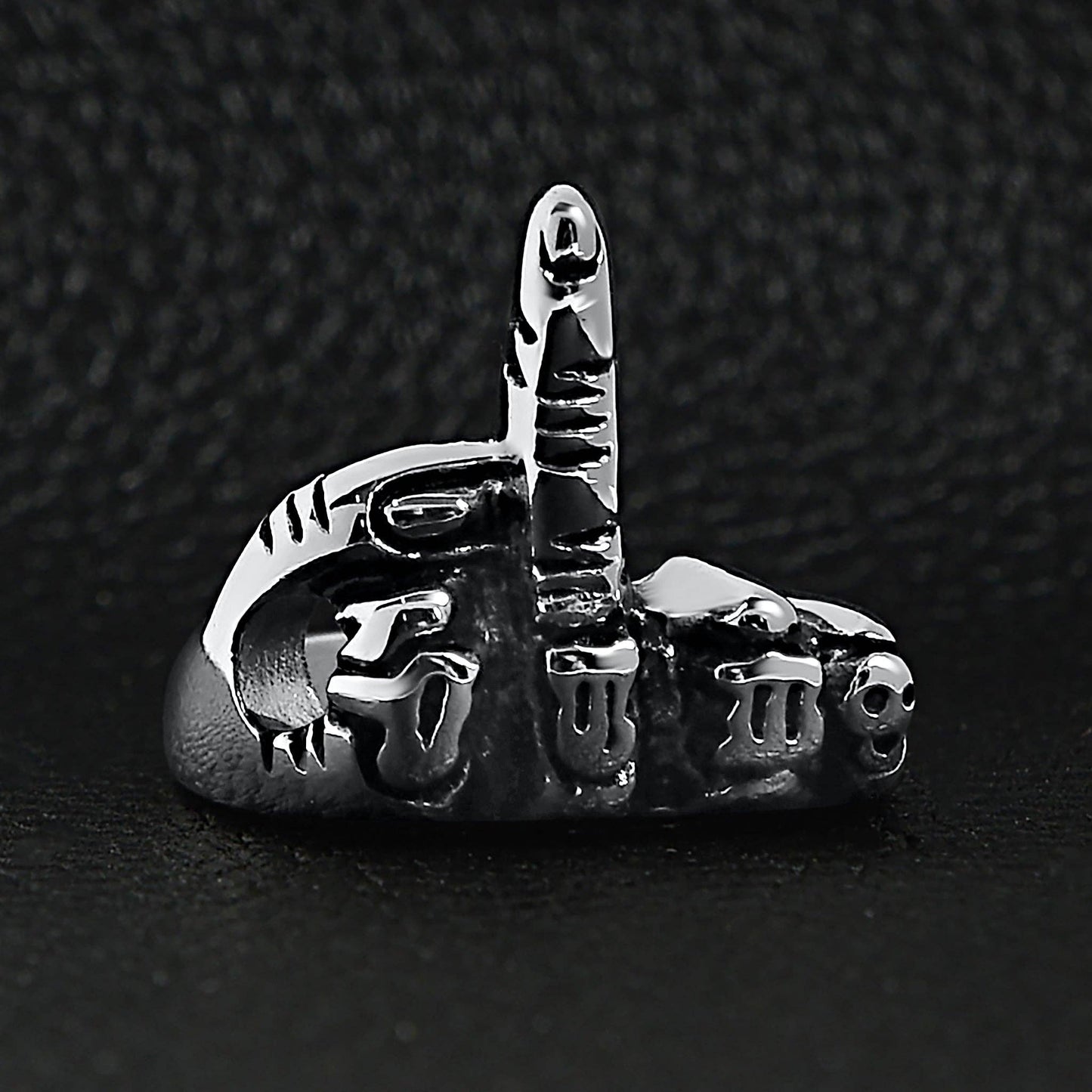 Stainless Steel Polished FTW Middle Finger Ring