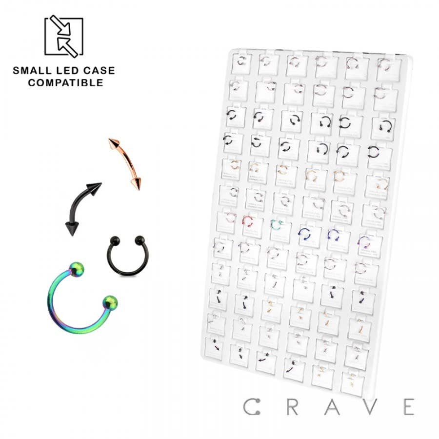 54 PCS OR 72 PCS OF ASSORTED BODY JEWELRY TRAY