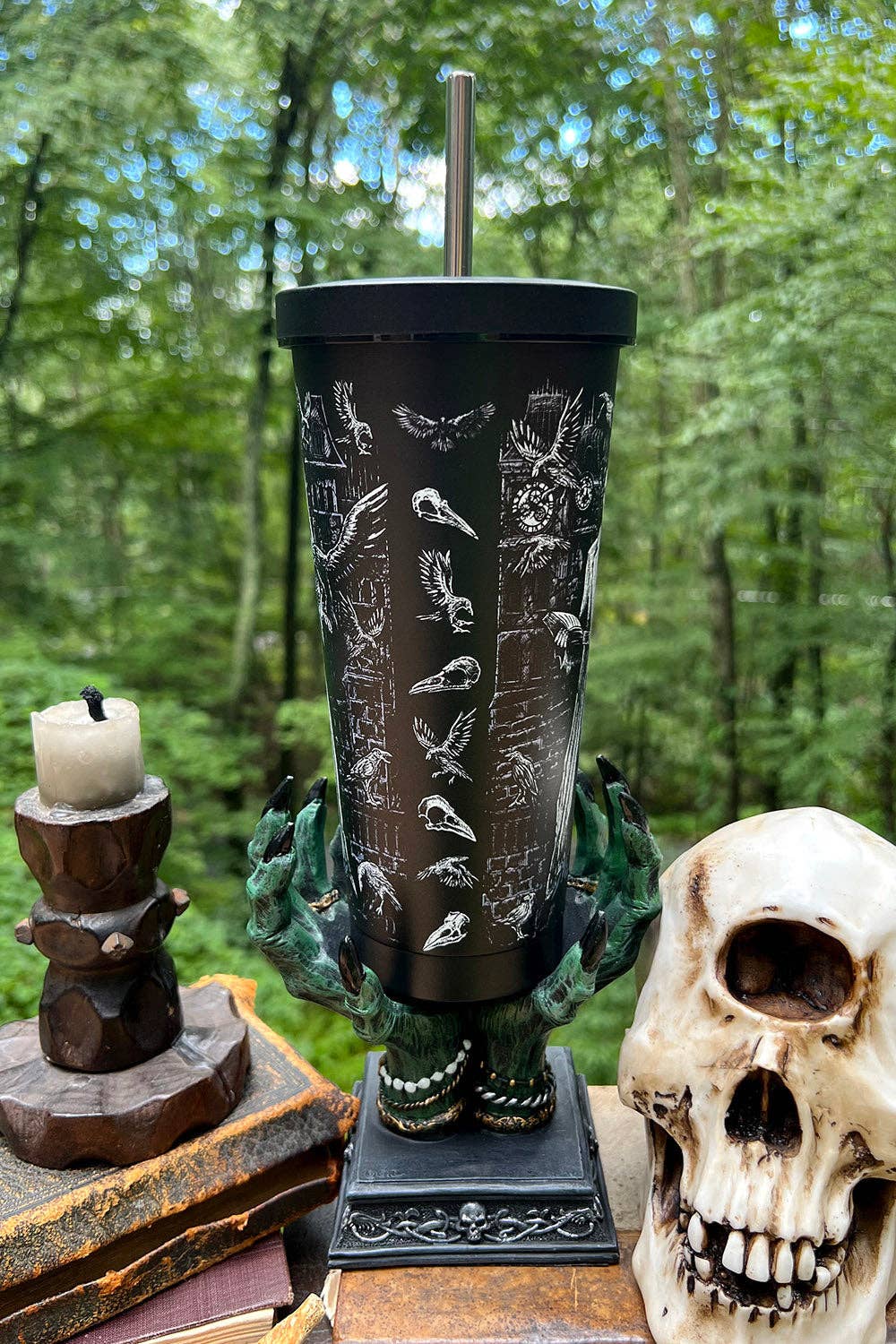 Edgar Allan Poe Cold Brew Tumbler with Straw