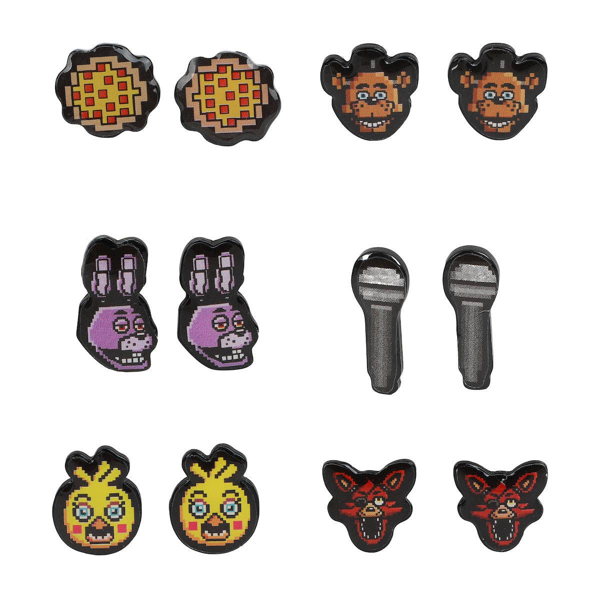 Five Nights at Freddy's Pixelated 6 Pack Earring Set