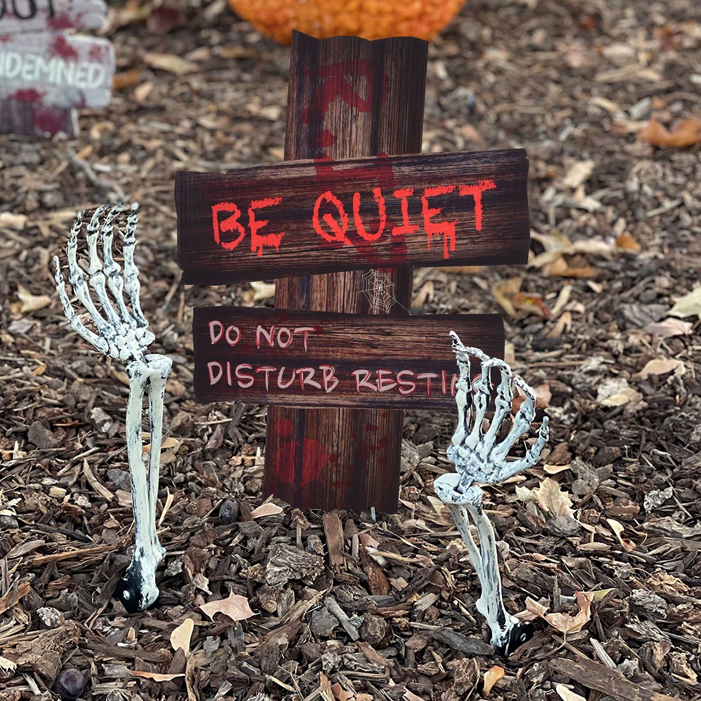 8pcs Halloween Yard Signs Bloody Hand