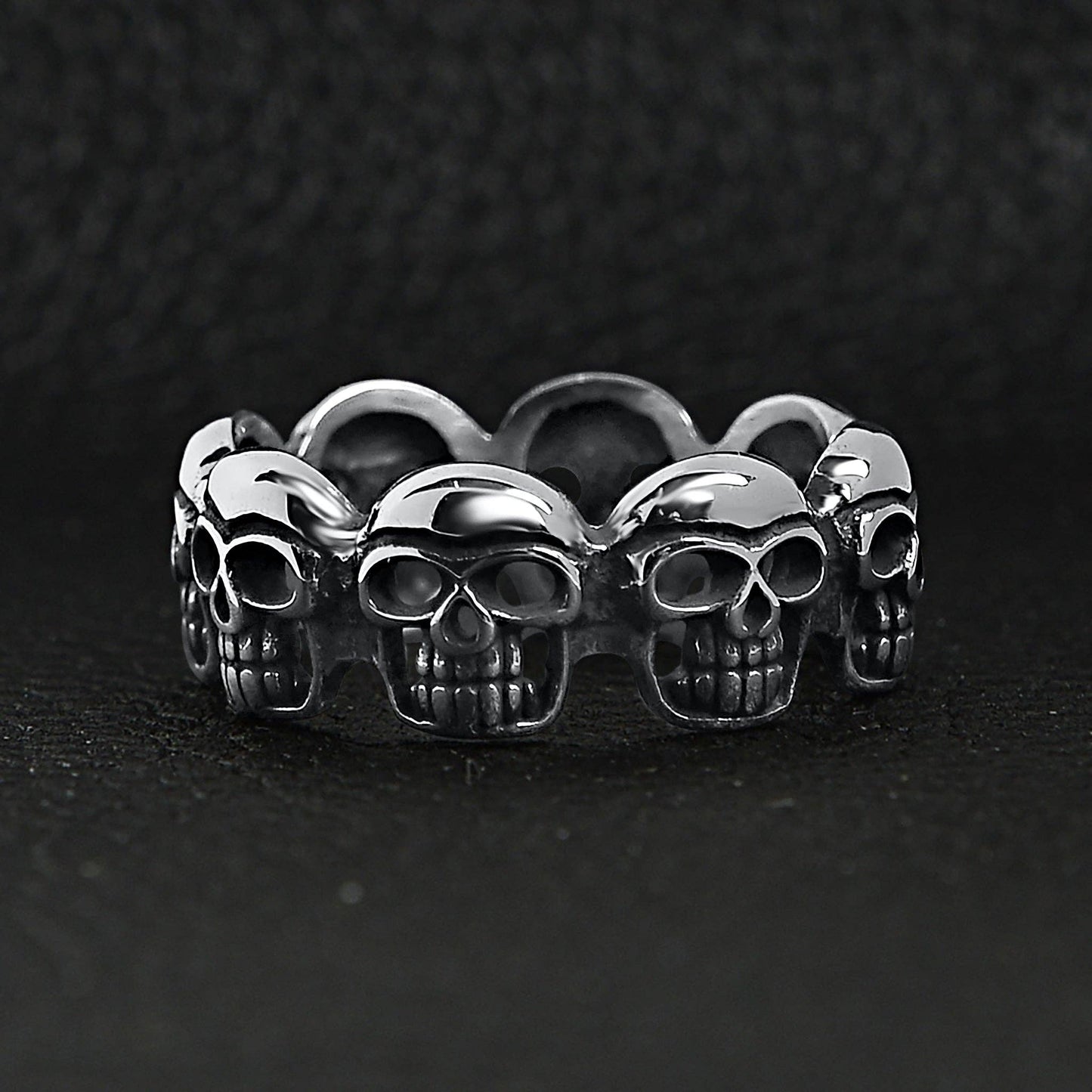 Stainless Steel Multi Skull Statement Ring
