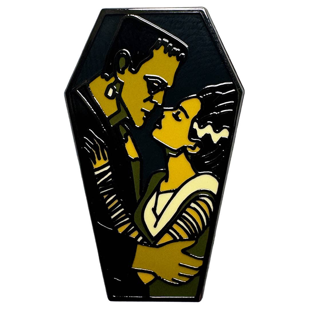 Frankenstein and His Bride Enamel Pin