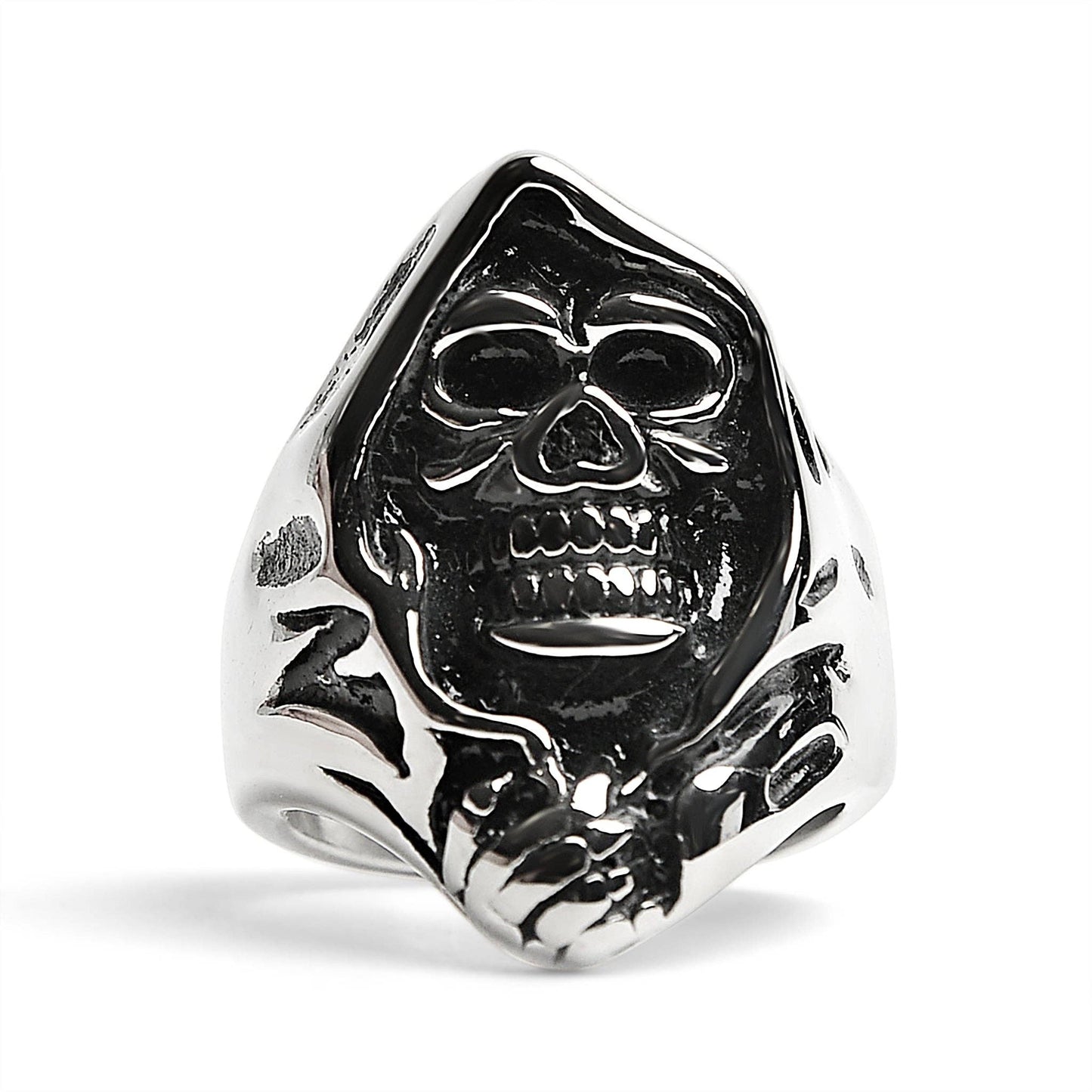Stainless Steel Grim Reaper Skull Ring