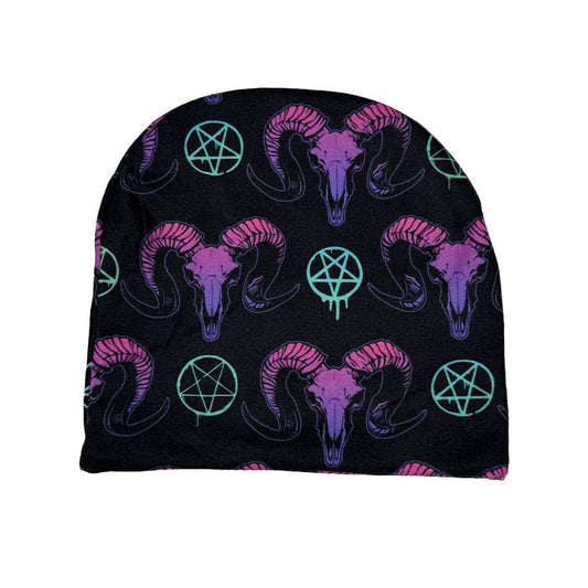 Goat Skulls and Pentacles Beanie