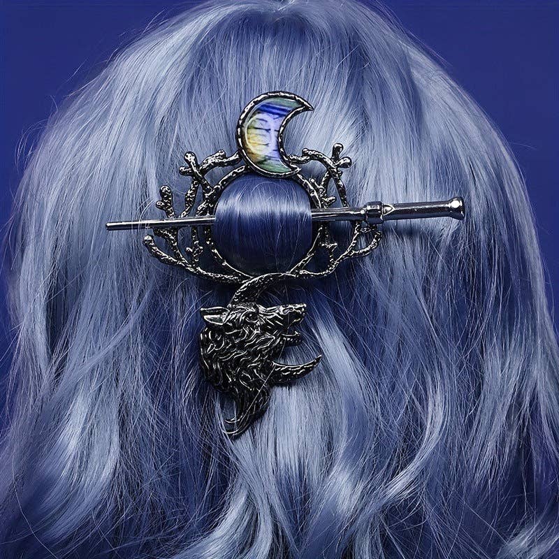 Vintage Viking Wolf Hairpin Alloy Hair Accessories