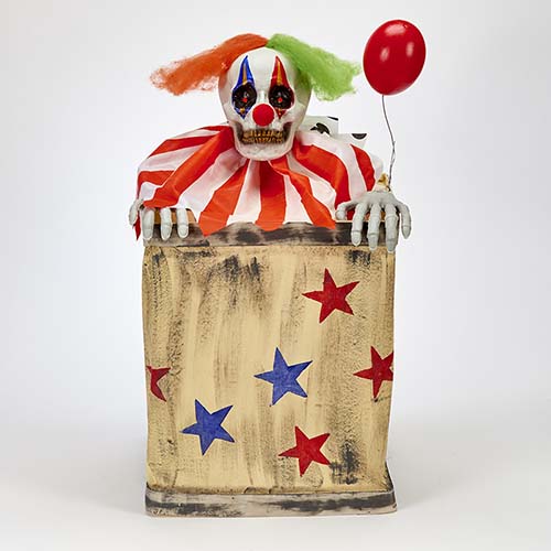 31 inch Animated Clown on a Canvas Box