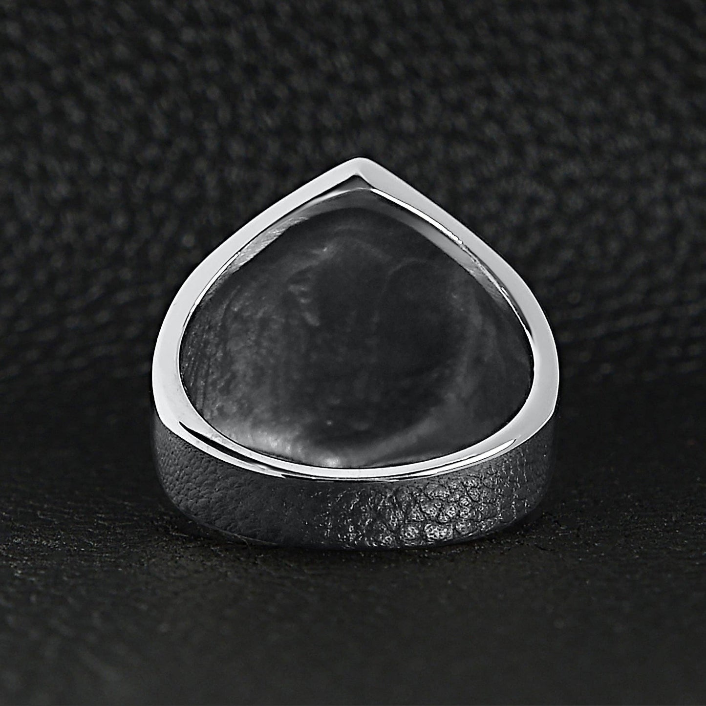 Stainless Steel "13" and Skulls Signet Ring