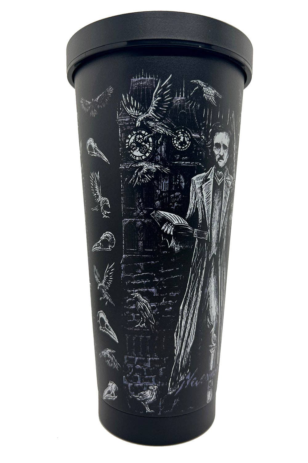 Edgar Allan Poe Cold Brew Tumbler with Straw