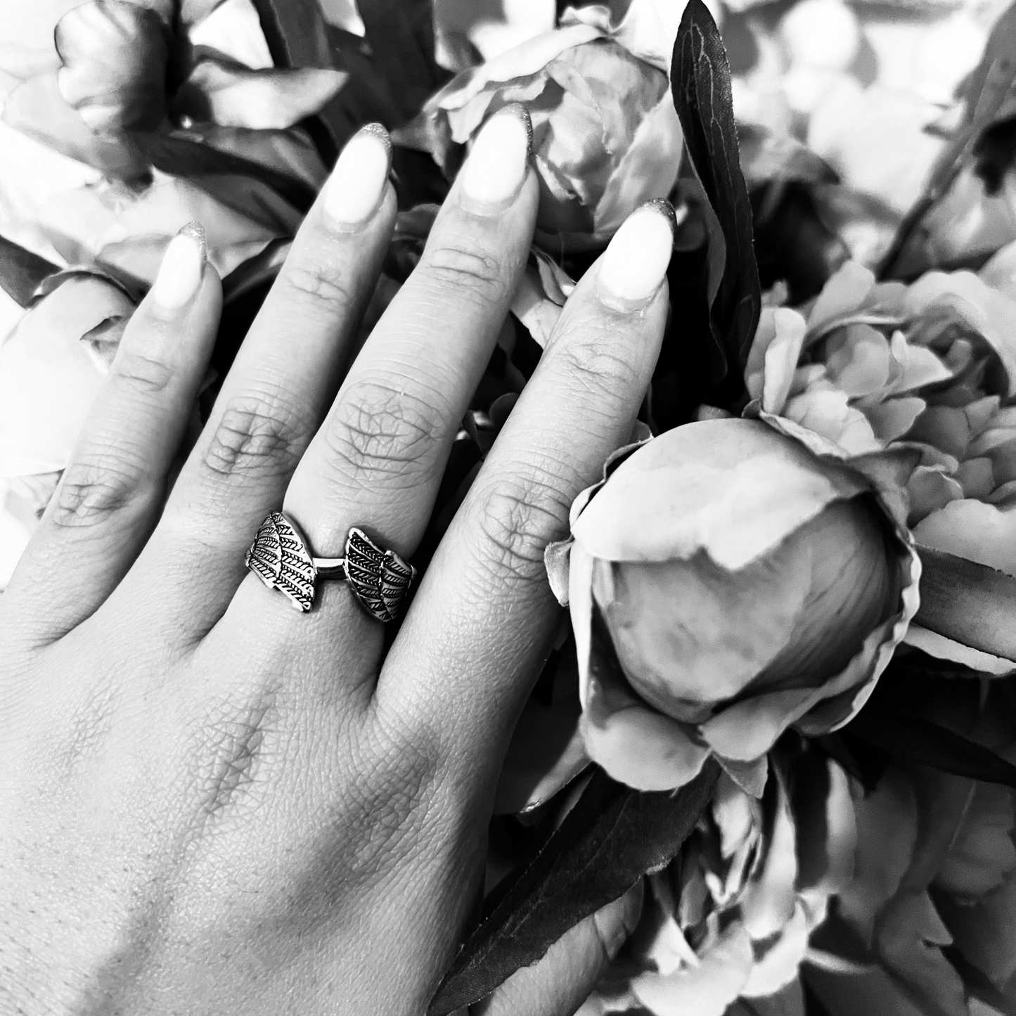 Stainless Steel Angel Wings Ring