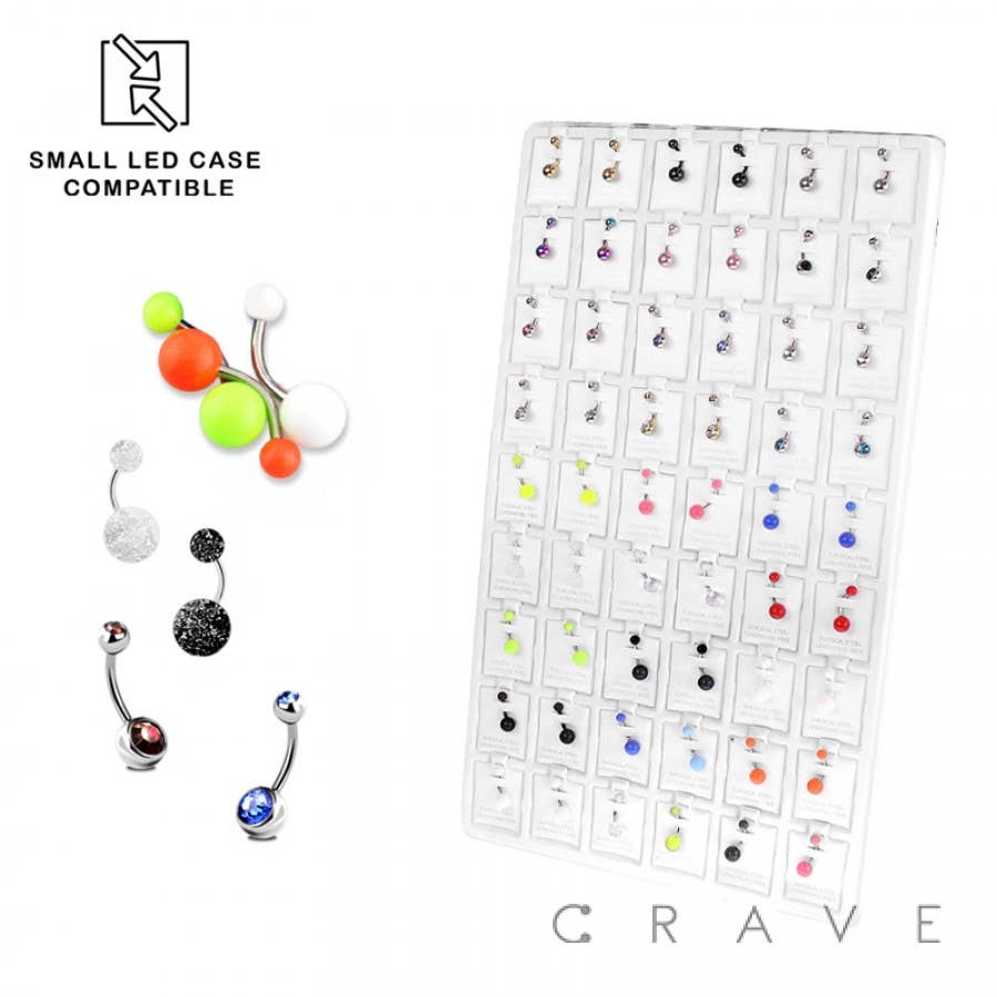 54 PCS OR 72 PCS OF ASSORTED BODY JEWELRY TRAY