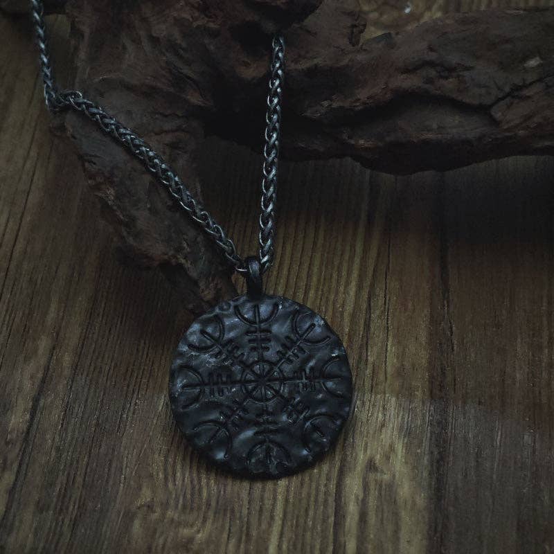 Vintage Compass Rune Pendant Necklace