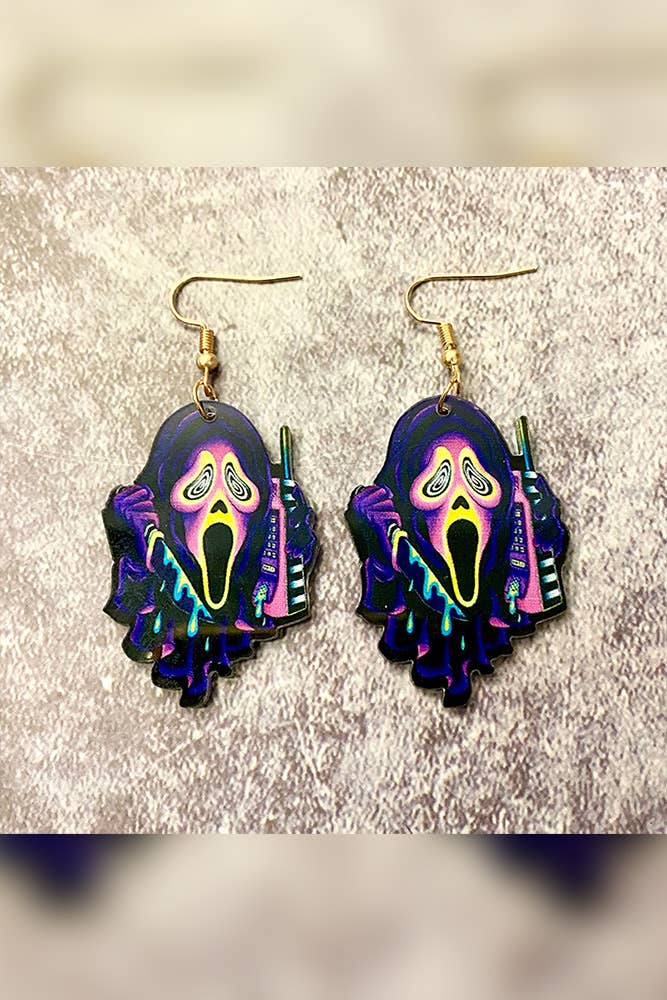 Tie Dye Jason & Ghostface Earrings